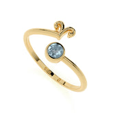 aries zodiac ring with natural aquamarine gold vermeil